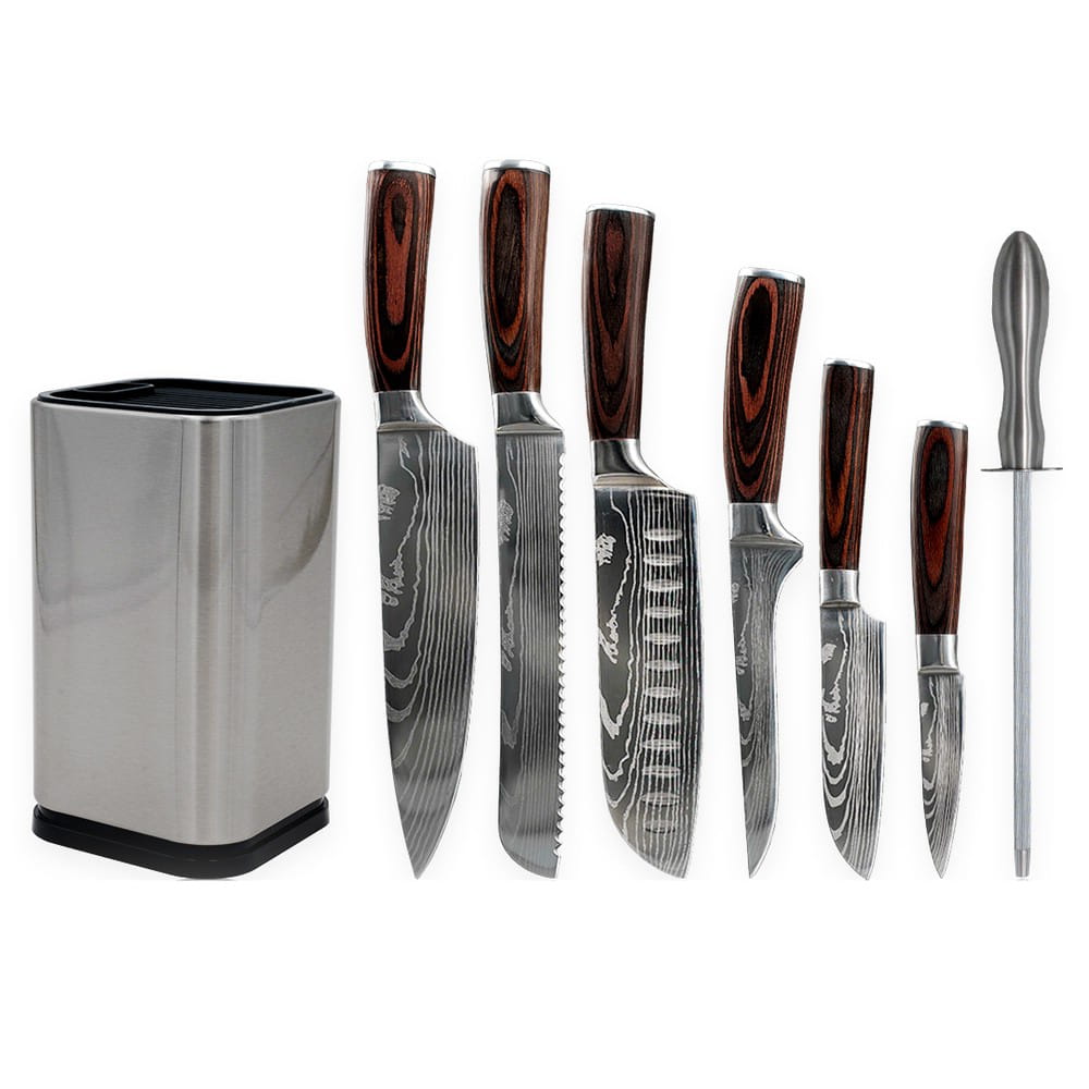 CHEFISSIMO - hochwertige Küchenmesser im Set mit Messerblock