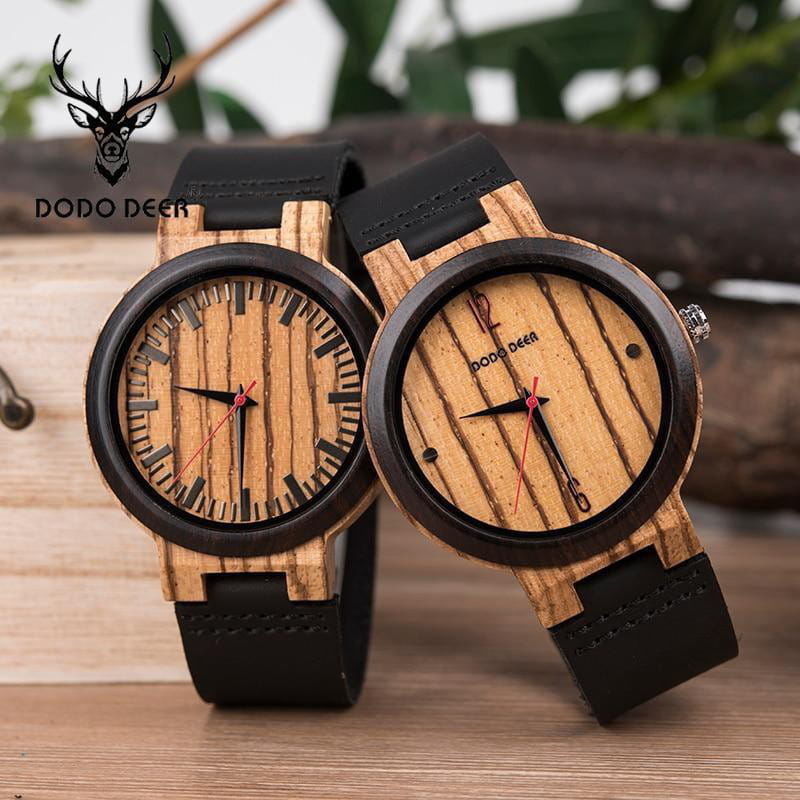 DODO ZEBRA - Holz Quartz Herren Uhr handgemacht