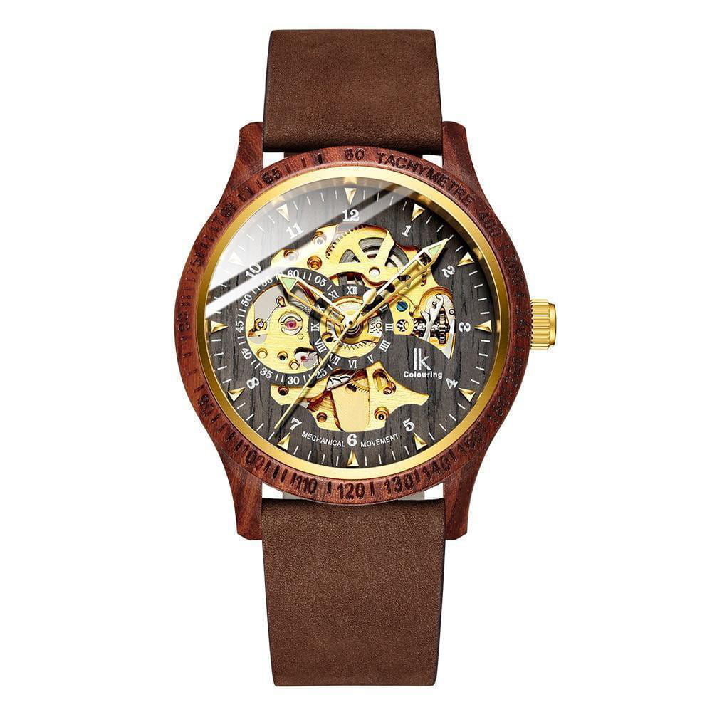 Golden Skeleton - die luxuriöse Holz Automatik Armbanduhr